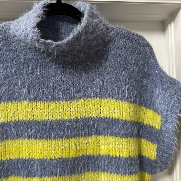 Anthropologie Pilcro Mock-Neck Short Sleeve Sweater Stripes Size Medium NWT - Picture 6 of 14